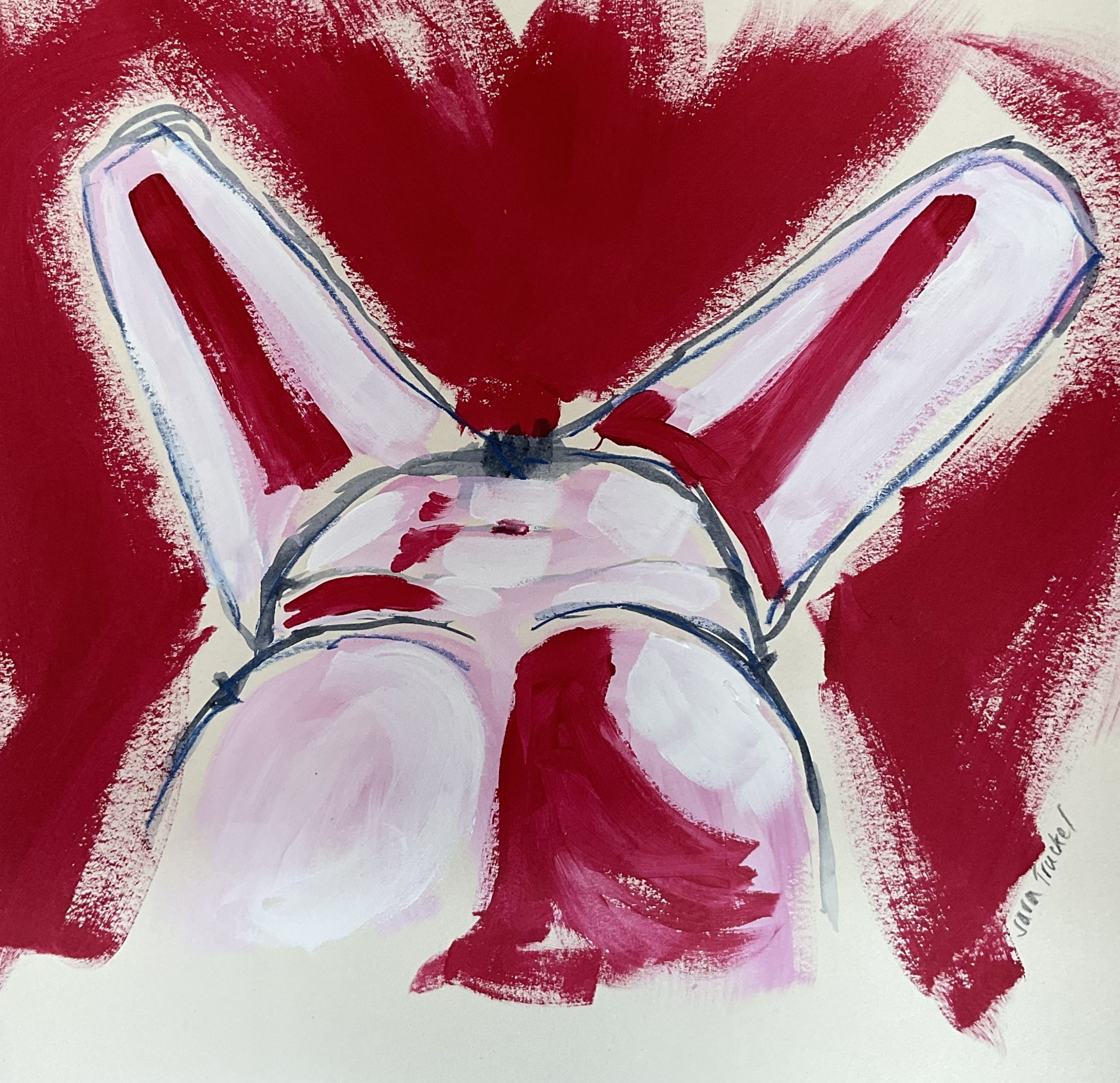 a painting of a Asian woman wearing a white dress hiding her face with her arm representing how woman often feel unseen and invisible in society